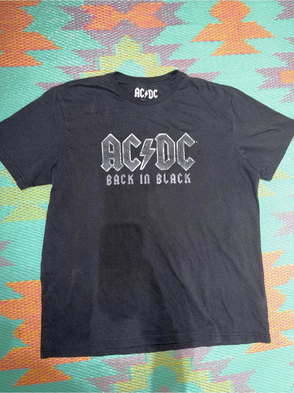 AC/DC Black Graphic Tee with White Logo